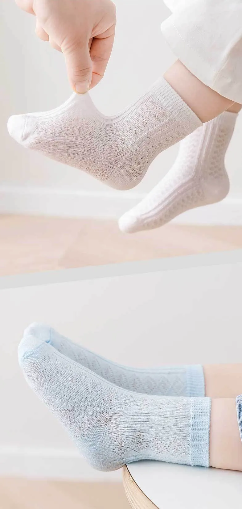 5 Pairs Cotton Mesh Breathable Socks for 1-12 Years Old