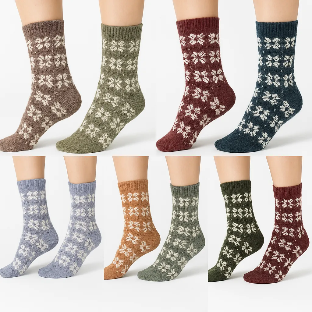 6x Womens Angora Wool Blend Socks - Soft & Warm (EU37-EU41)