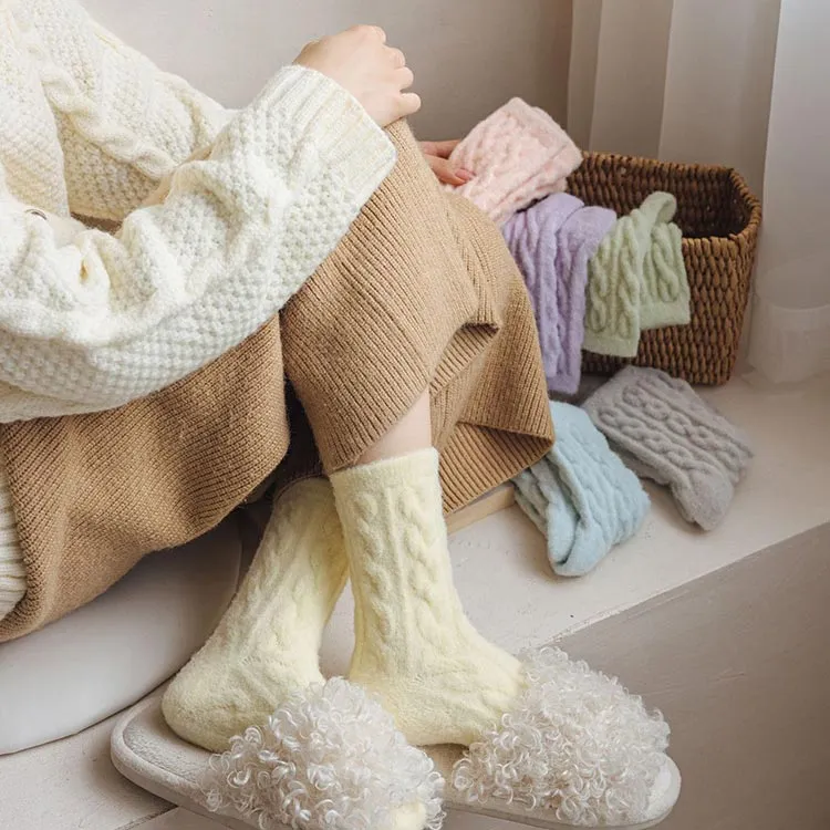 🎅🎄Christmas Sale🥳 Soft Waxy Macaron Color Thermal Socks for Women - Great Gift