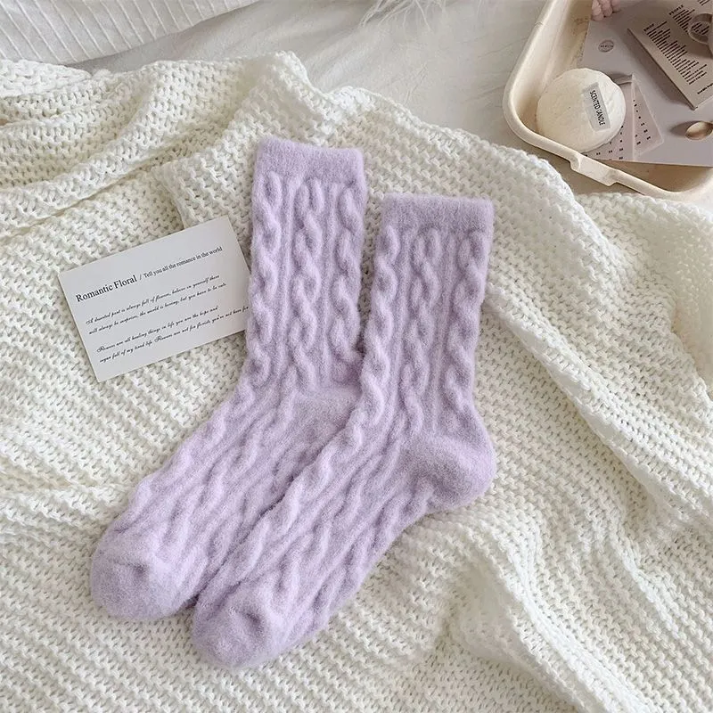 🎅🎄Christmas Sale🥳 Soft Waxy Macaron Color Thermal Socks for Women - Great Gift