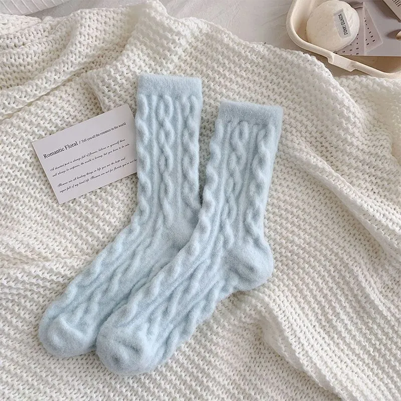 🎅🎄Christmas Sale🥳 Soft Waxy Macaron Color Thermal Socks for Women - Great Gift