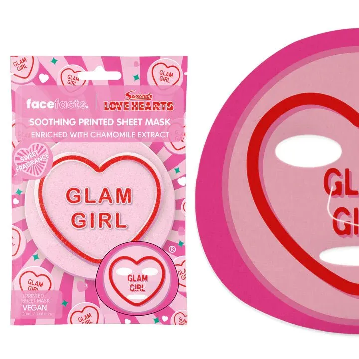 Face Facts Love Hearts Printed Sheet Mask Glam Girl
