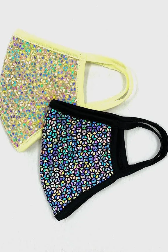Floral Sequin Printed Fashion Face Mask