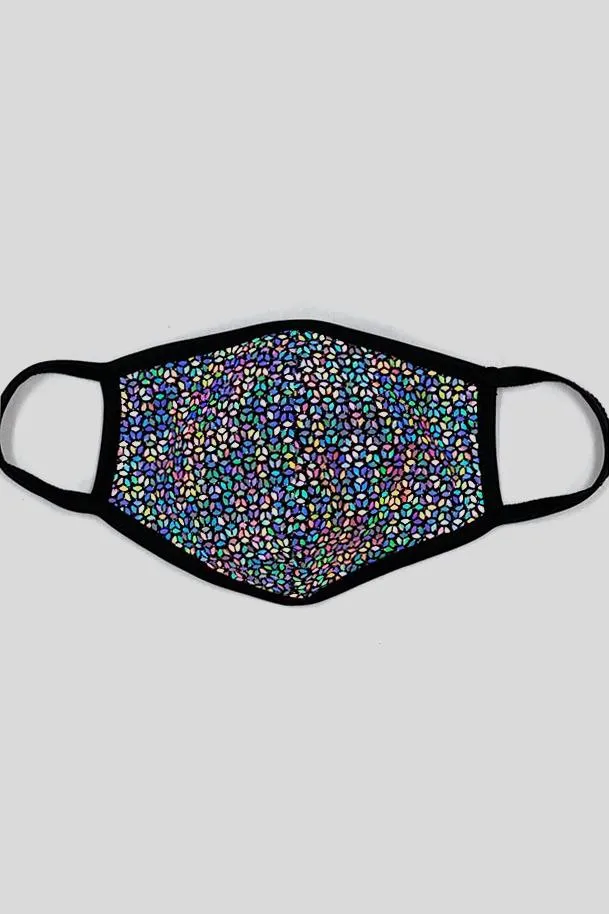 Floral Sequin Printed Fashion Face Mask