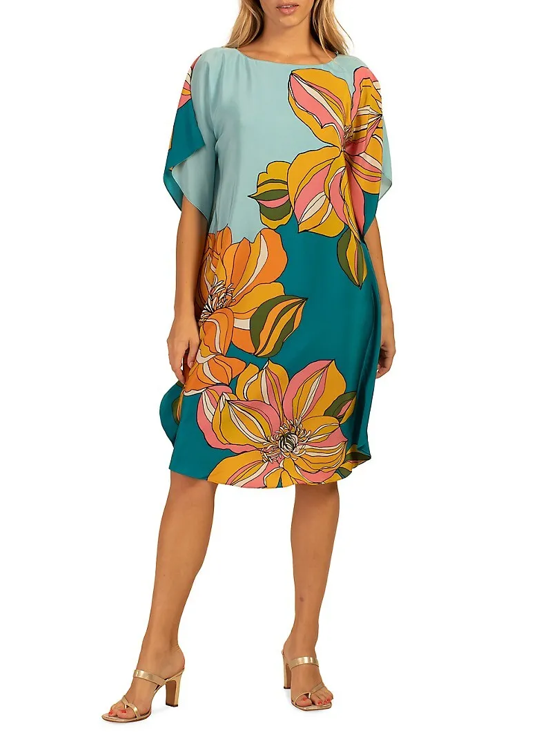 Luxury Silk Crepe Kaftan, Stylish or Short Caftan For Women's