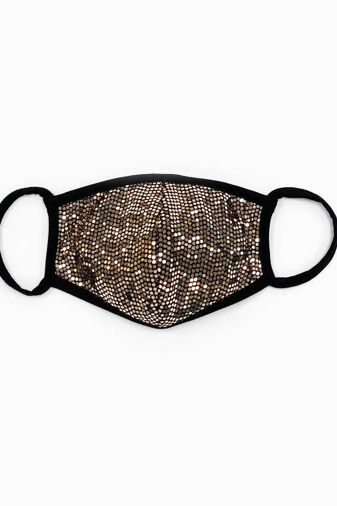 Pre-Order Gold Sequin Printed Fashion Face Mask