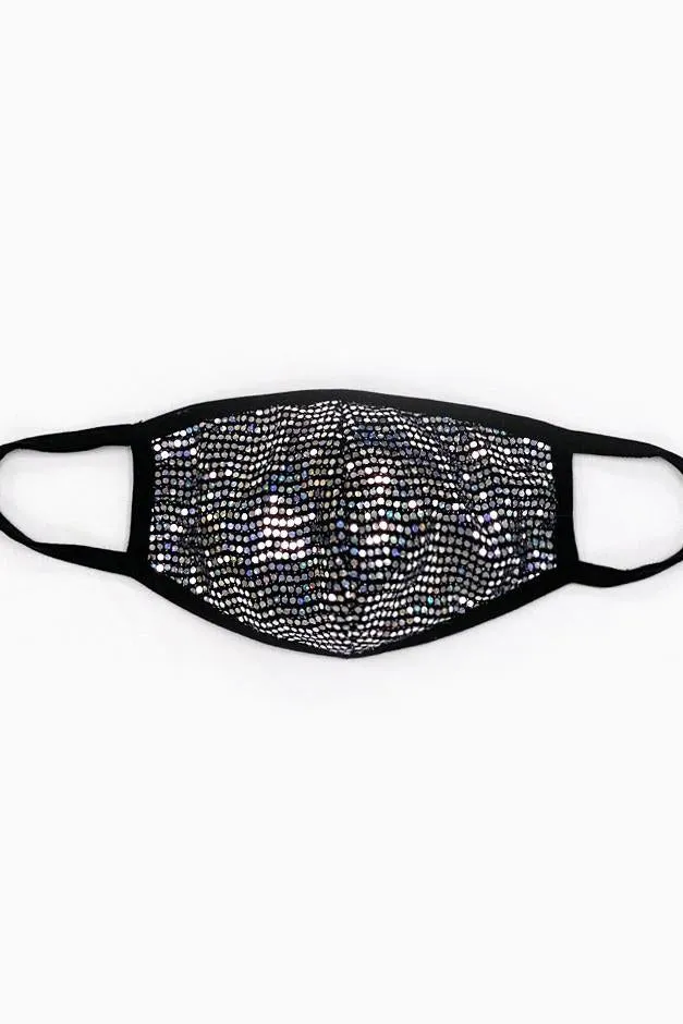 Pre-Order Silver Sequin Printed Fashion Face Mask