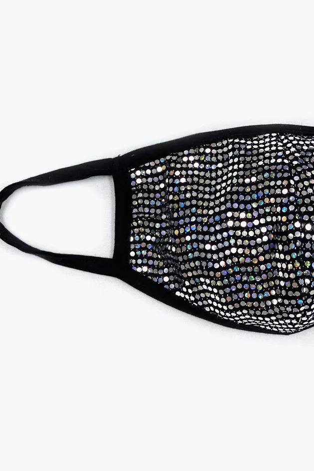 Pre-Order Silver Sequin Printed Fashion Face Mask