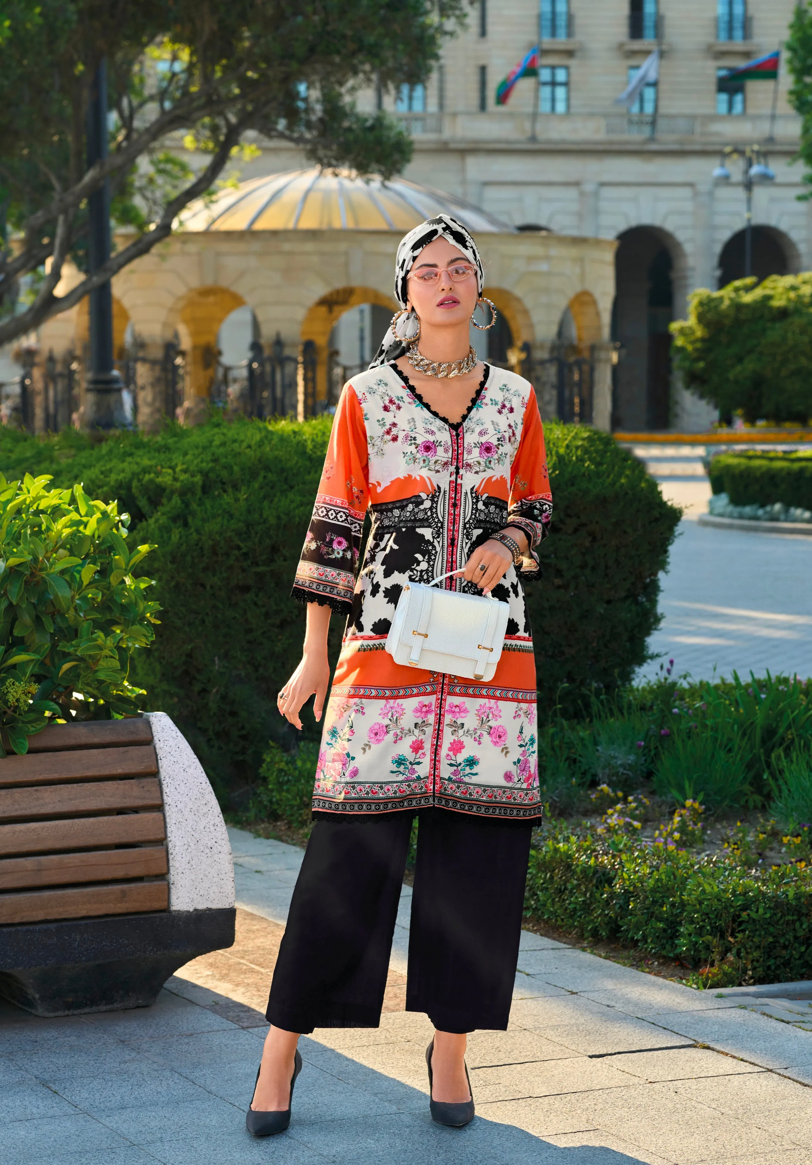 Stylish Cotton Kurti Set with Digital Print for Women