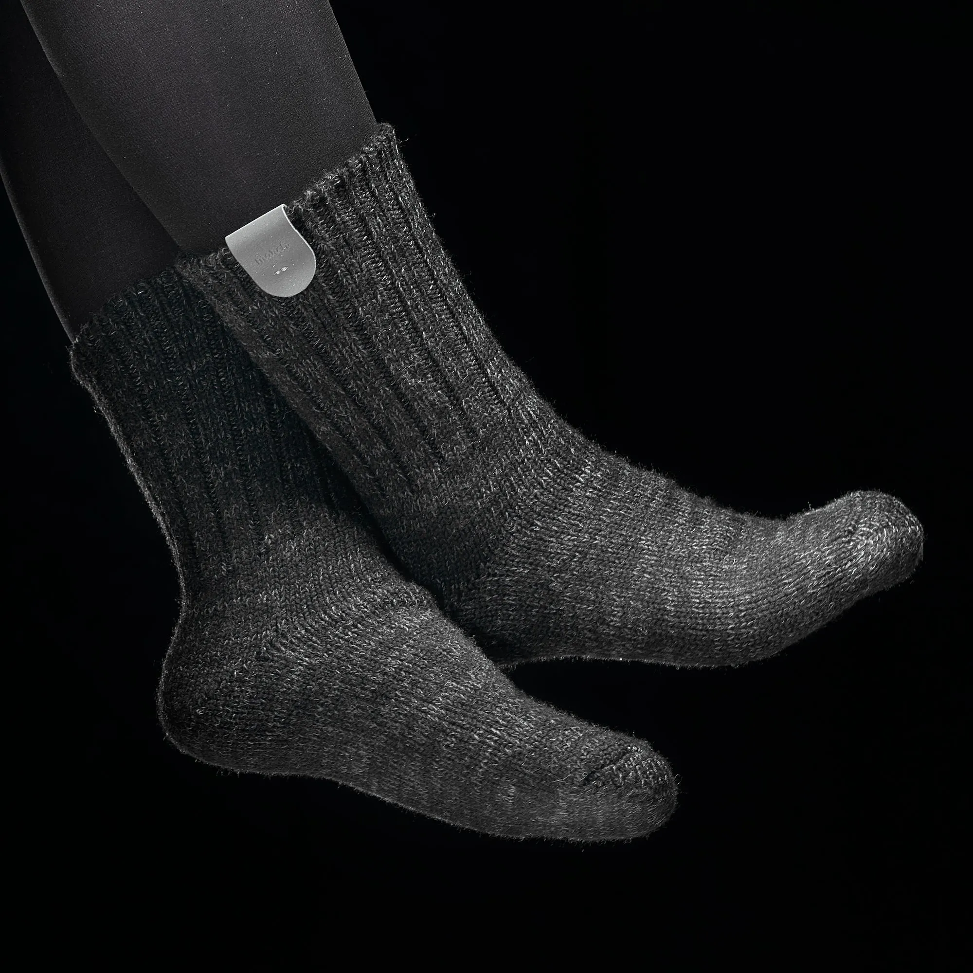wool reflective socks BLACK