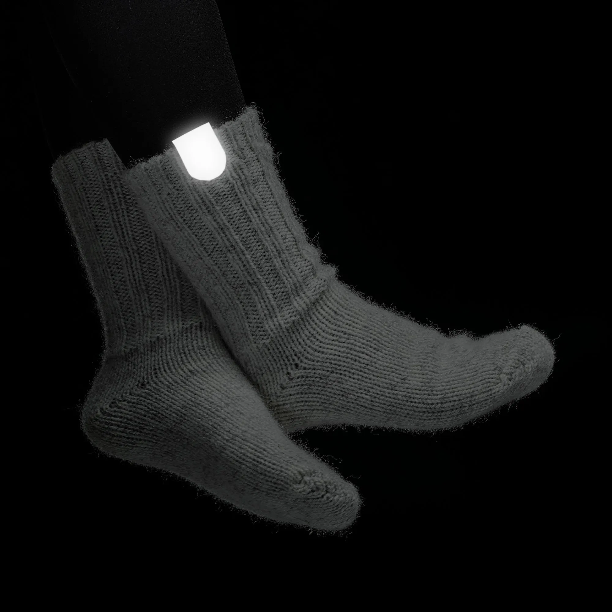 wool reflective socks WHITE